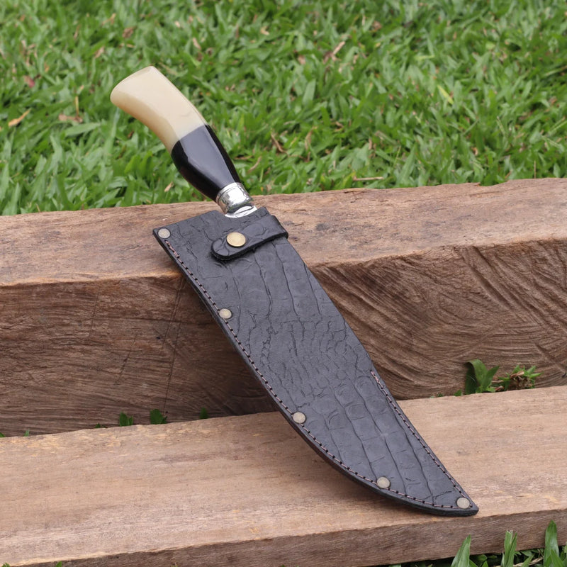 Faca Churrasco Artesanal Personalizada Picanheira Cabo de Osso | Aço Inox 10"