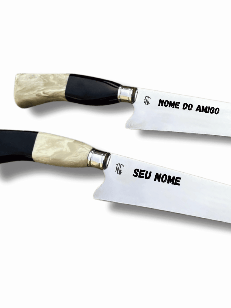 Kit 2 Facas Artesanais para Churrasco Aço Inox  | 9"